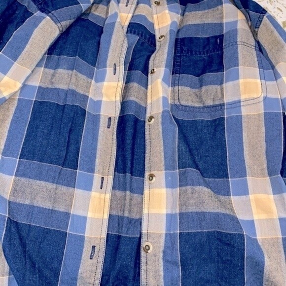 Lizwear vintage blue plaid button down shirt size medium - Picture 8 of 9